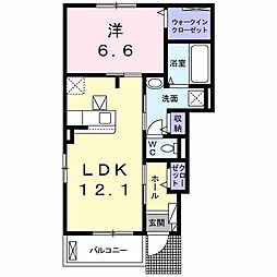 メゾンブローテI 1LDKの間取図画像