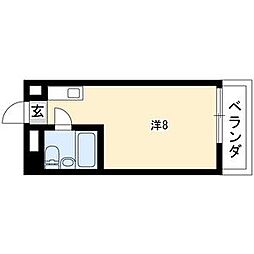 ビラ三秀植田 ワンルームの間取図画像