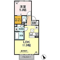 プロシード2 1LDKの間取図画像