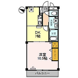 プランドール・ミノル 1DKの間取図画像