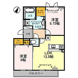 mjuk 2LDKの間取図画像