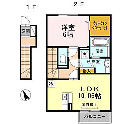 リーブル 1階1LDKの間取り