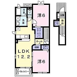 ジェントリー1 2LDKの間取図画像
