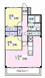 Apice 2LDKの間取図画像