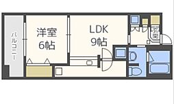 カトルセゾン 1LDKの間取図画像