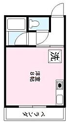 JR東海道・山陽本線 彦根駅 徒歩6分の賃貸マンション 2階ワンルームの間取り