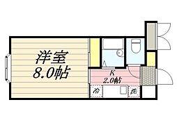 ヴィラコート富士 1Kの間取図画像