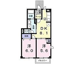 メゾンアビエ 2DKの間取図画像