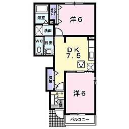 サングリーンA 2DKの間取図画像