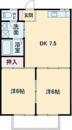 ハイムベルク95 2DKの間取図画像