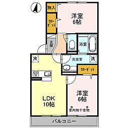 リブラン 2LDKの間取図画像