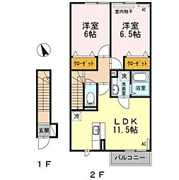 グランドールTN 2LDKの間取図画像