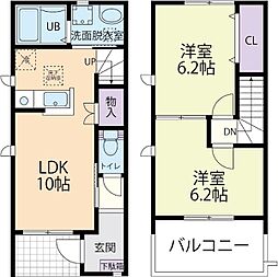 メゾンドゥ・ボヌール 2LDKの間取図画像