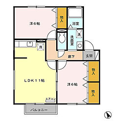 セジュールサトー 2LDKの間取図画像
