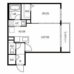 LienN9 1LDKの間取図画像