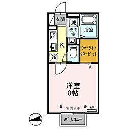 パルティーレ 1Kの間取図画像