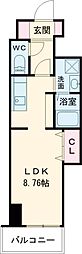 レジェンド113 ワンルームの間取図画像