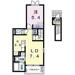 サンリットビュー 1LDKの間取図画像