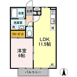 ウェスティンハウス 1LDKの間取図画像