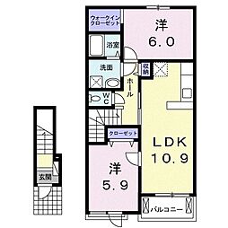 パシアン5 2LDKの間取図画像