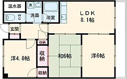 メゾンあおきII 2階3LDKの間取り