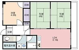 メゾンあおきII 3階3DKの間取り