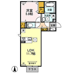 ルポゼ 1LDKの間取図画像