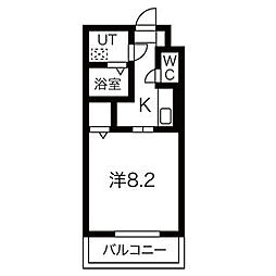 マックス河原町駅 1Kの間取図画像