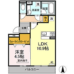 クライス 1LDKの間取図画像