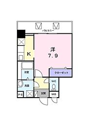 目白シティ ワンルームの間取図画像