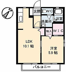 アーネスト南日吉 1LDKの間取図画像
