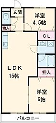 ファミール中央 2LDKの間取図画像