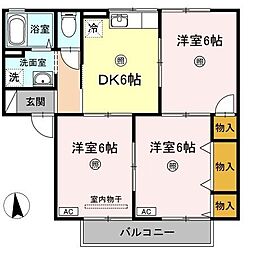 パストラーレA 3DKの間取図画像