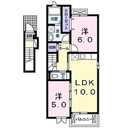 ラゲットモンターニャA 2LDKの間取図画像
