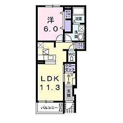 モデルノ1 1LDKの間取図画像