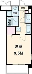 シェリールソル 1Kの間取図画像