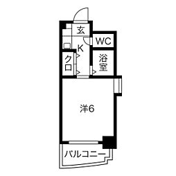 ブレインズ瑞穂 1Kの間取図画像