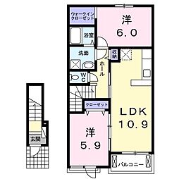 メゾンひばりヶ丘 2LDKの間取図画像