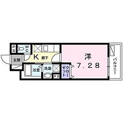 トゥーレンコティ 1Kの間取図画像