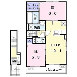 エレディタ3 2LDKの間取図画像