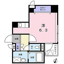 目黒いずみマンション ワンルームの間取図画像