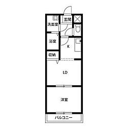 アムールMinerva 1LDKの間取図画像