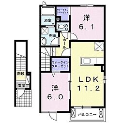 サンリット 2LDKの間取図画像