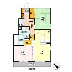 ロイヤルヒルズ 2LDKの間取図画像