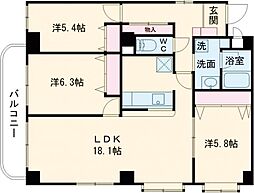 ベルブラン船岡 3LDKの間取図画像