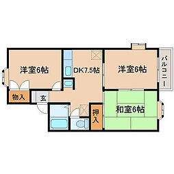 メンバーズタウンI 3DKの間取図画像