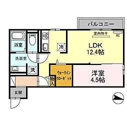 スカイテラス2 1LDKの間取図画像