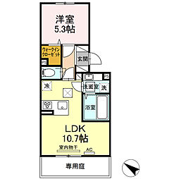 ルピナス 1LDKの間取図画像