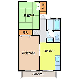 HAPPYVILLAGE 2DKの間取図画像