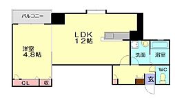 グランメール春日原 1LDKの間取図画像